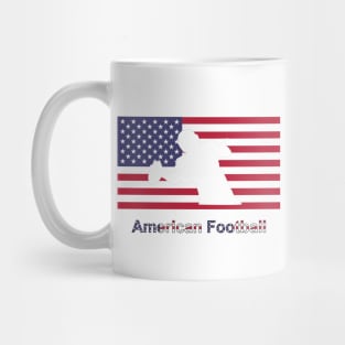 Flag with the silhouette of american football player Mug